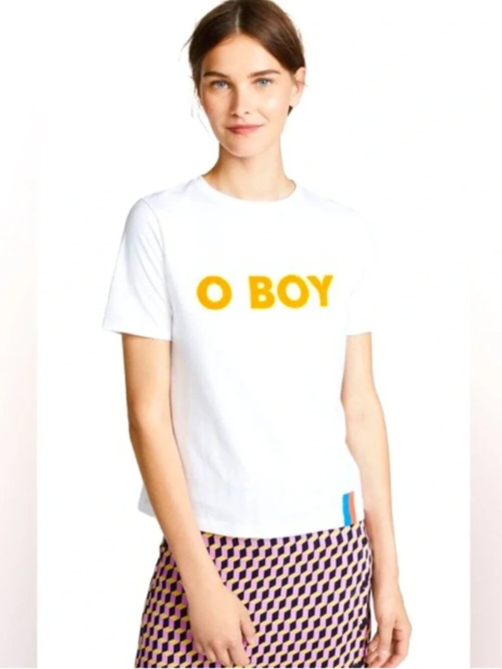 KULE O Boy White Yellow Shirt Medium